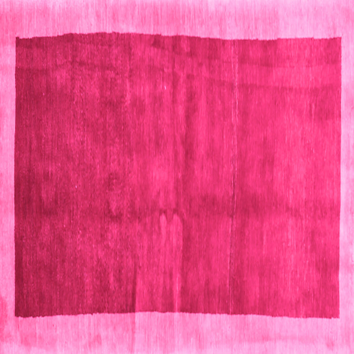 Square Machine Washable Abstract Pink Contemporary Rug, wshcon2844pnk