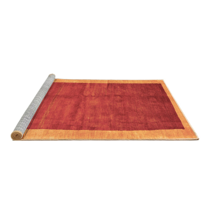 Sideview of Machine Washable Abstract Brown Contemporary Rug, wshcon2844brn