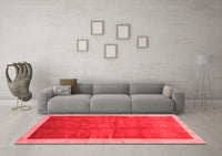 Machine Washable Abstract Red Contemporary Rug, wshcon2844red