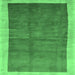 Square Abstract Emerald Green Contemporary Rug, con2844emgrn