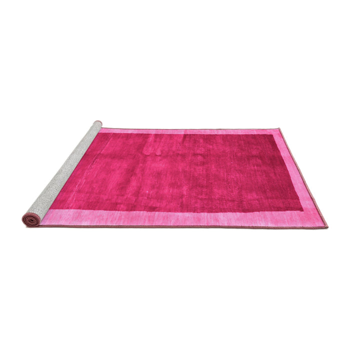 Sideview of Machine Washable Abstract Pink Contemporary Rug, wshcon2844pnk