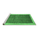 Sideview of Machine Washable Abstract Emerald Green Contemporary Area Rugs, wshcon2844emgrn