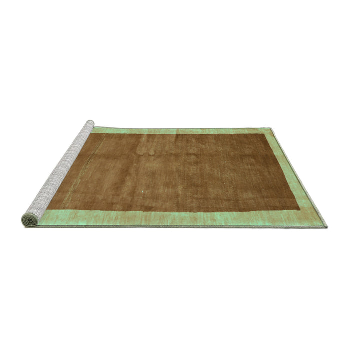 Sideview of Machine Washable Abstract Turquoise Contemporary Area Rugs, wshcon2844turq