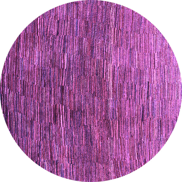 Round Machine Washable Abstract Purple Contemporary Area Rugs, wshcon2845pur