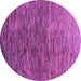 Round Machine Washable Abstract Purple Contemporary Area Rugs, wshcon2845pur