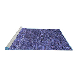 Sideview of Machine Washable Abstract Blue Contemporary Rug, wshcon2845blu
