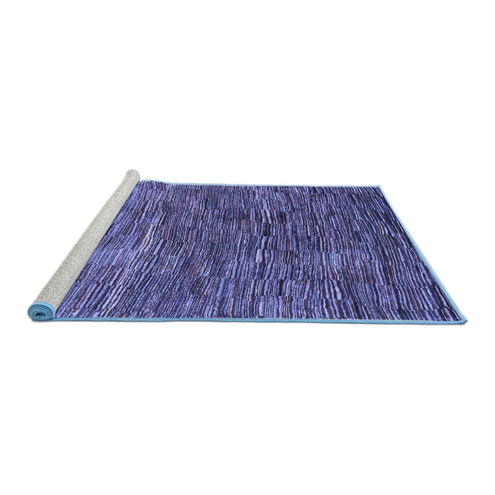 Sideview of Machine Washable Abstract Blue Contemporary Rug, wshcon2845blu