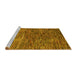 Sideview of Machine Washable Abstract Yellow Contemporary Rug, wshcon2845yw