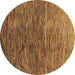 Round Abstract Brown Contemporary Rug, con2845brn