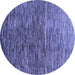 Round Machine Washable Abstract Blue Contemporary Rug, wshcon2845blu