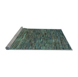 Sideview of Machine Washable Abstract Light Blue Contemporary Rug, wshcon2845lblu