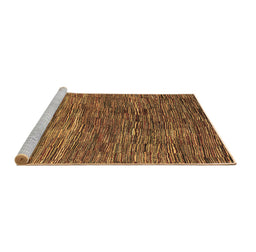 Sideview of Machine Washable Abstract Brown Contemporary Rug, wshcon2845brn