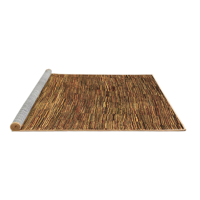Sideview of Machine Washable Abstract Brown Contemporary Rug, wshcon2845brn
