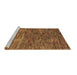 Sideview of Machine Washable Abstract Brown Contemporary Rug, wshcon2845brn