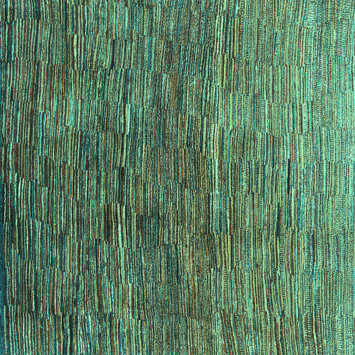 Square Machine Washable Abstract Turquoise Contemporary Area Rugs, wshcon2845turq