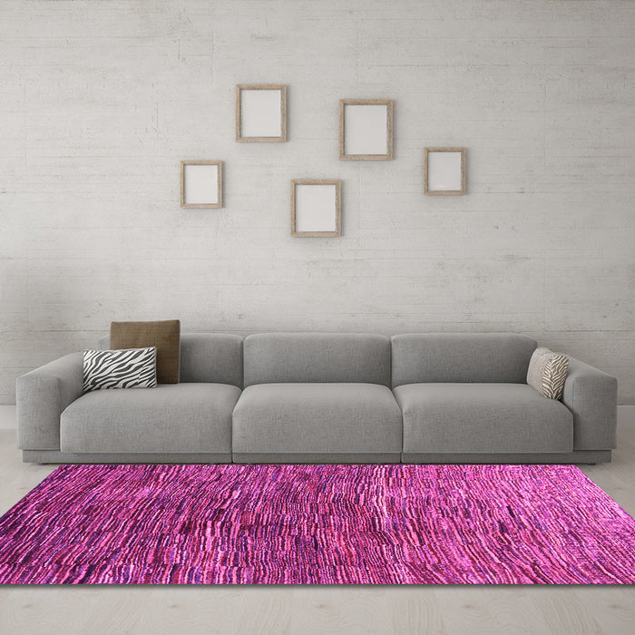 Machine Washable Abstract Pink Contemporary Rug in a Living Room, wshcon2845pnk