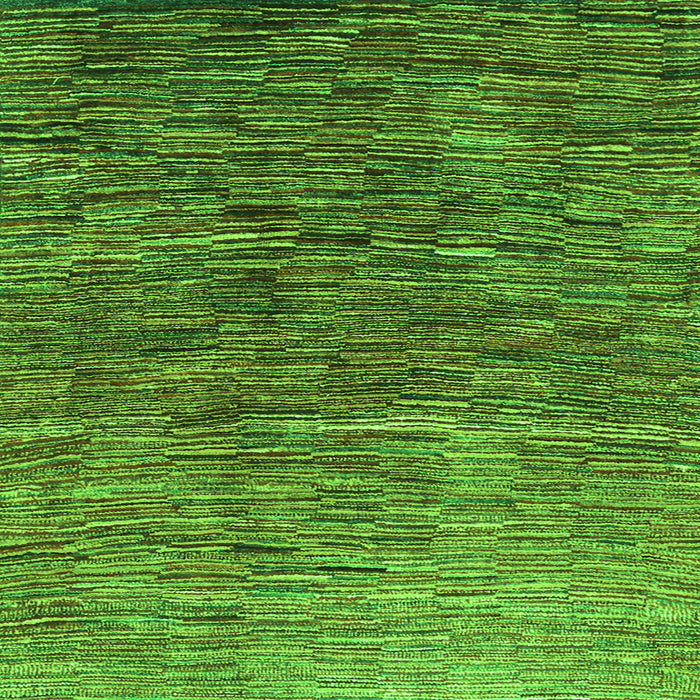 Serging Thickness of Abstract Green Contemporary Rug, con2845grn