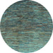 Round Machine Washable Abstract Light Blue Contemporary Rug, wshcon2845lblu