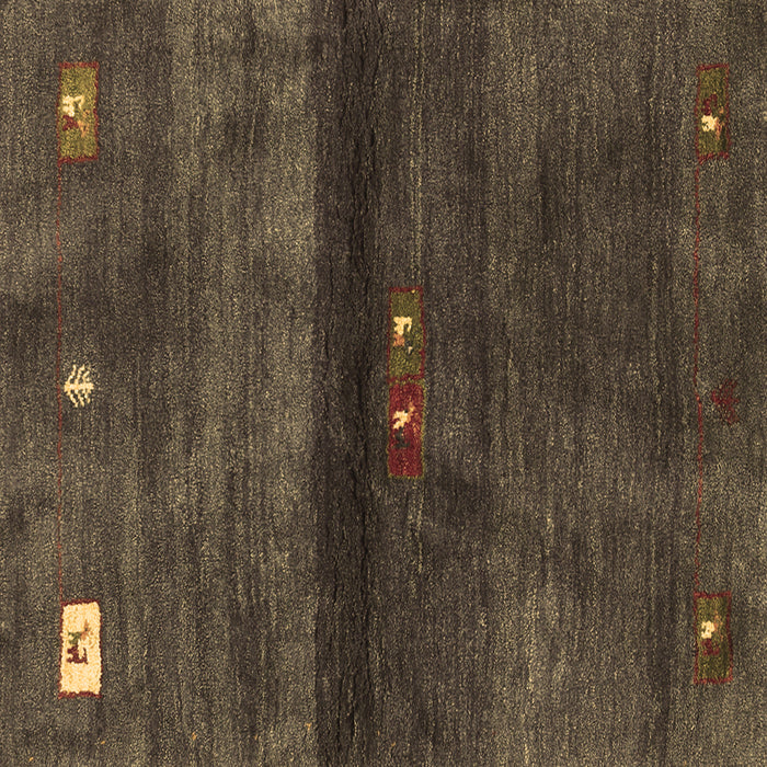 Square Abstract Brown Contemporary Rug, con2846brn
