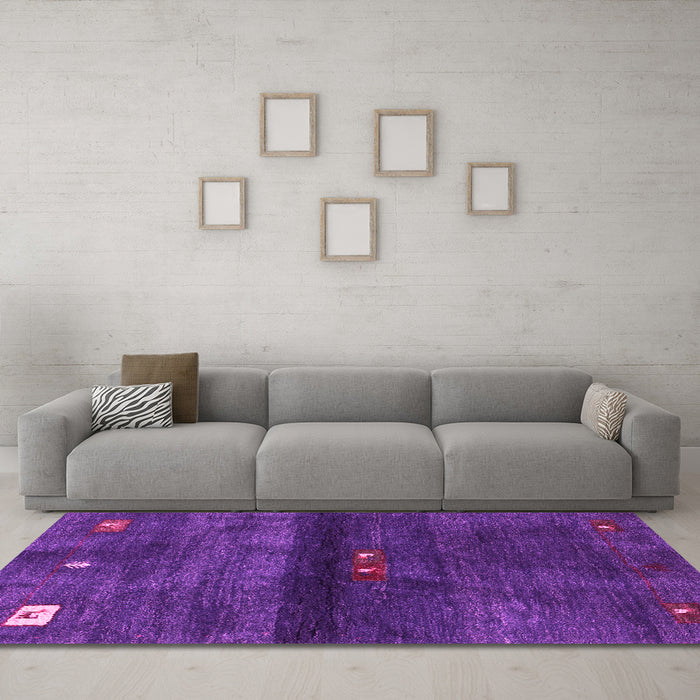 Machine Washable Abstract Pink Contemporary Rug in a Living Room, wshcon2846pnk