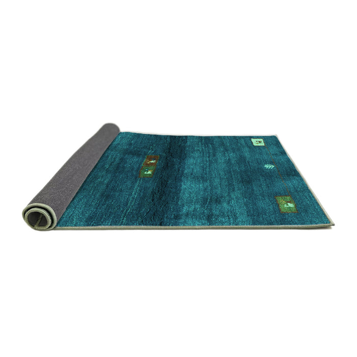 Sideview of Abstract Turquoise Contemporary Rug, con2846turq