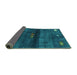 Sideview of Abstract Turquoise Contemporary Rug, con2846turq