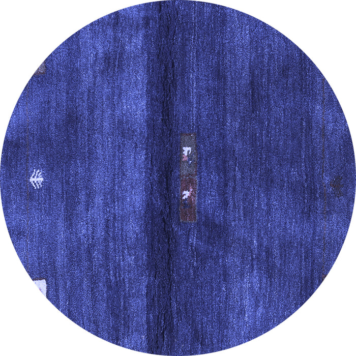 Round Machine Washable Abstract Blue Contemporary Rug, wshcon2846blu