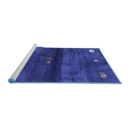 Sideview of Machine Washable Abstract Blue Contemporary Rug, wshcon2846blu