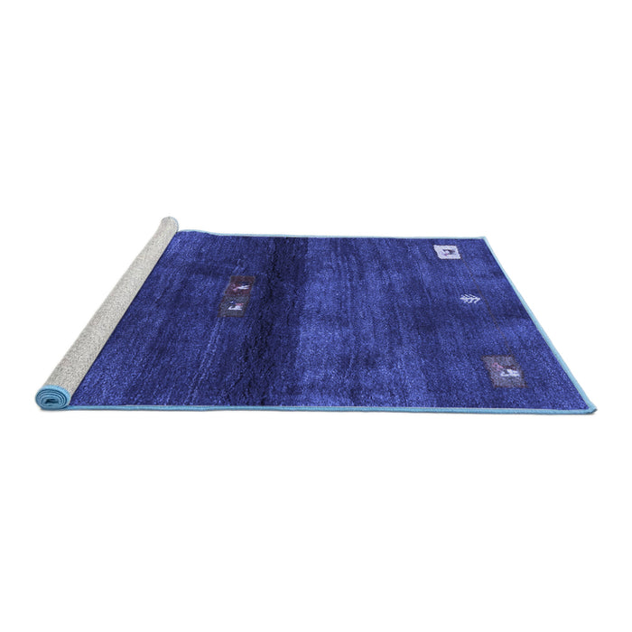 Sideview of Machine Washable Abstract Blue Contemporary Rug, wshcon2846blu
