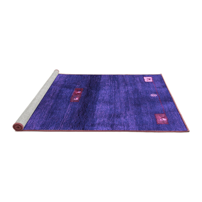 Sideview of Machine Washable Abstract Purple Contemporary Area Rugs, wshcon2846pur