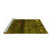 Sideview of Machine Washable Abstract Yellow Contemporary Rug, wshcon2846yw