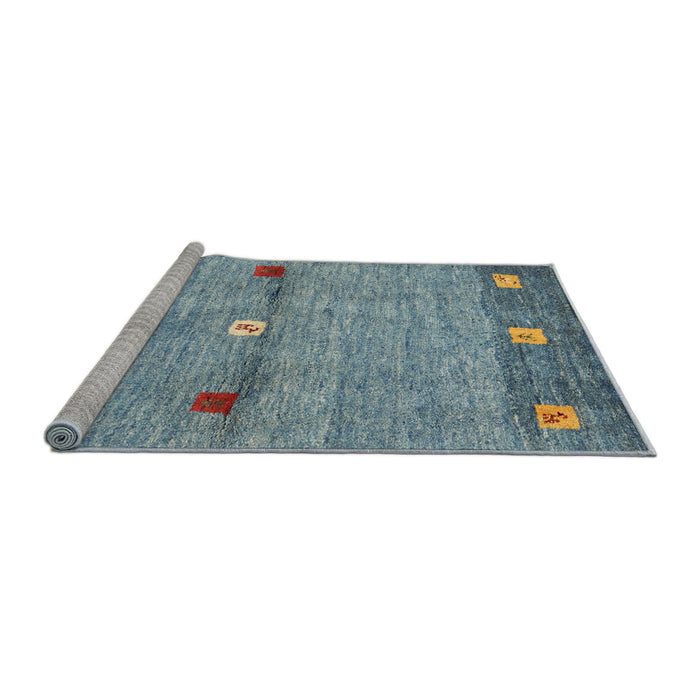 Serging Thickness of Machine Washable Contemporary Green Rug, wshcon2847