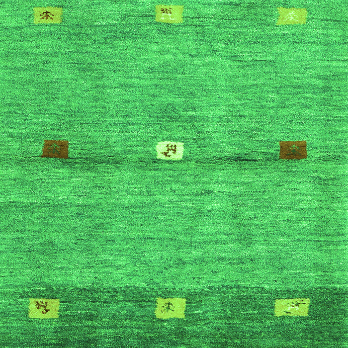 Serging Thickness of Abstract Green Contemporary Rug, con2847grn