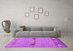 Machine Washable Abstract Pink Contemporary Rug in a Living Room, wshcon2847pnk