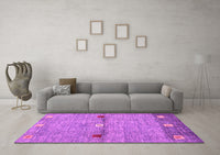 Machine Washable Abstract Pink Contemporary Rug, wshcon2847pnk