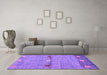 Machine Washable Abstract Purple Contemporary Area Rugs in a Living Room, wshcon2847pur