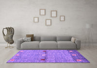 Machine Washable Abstract Purple Contemporary Rug, wshcon2847pur