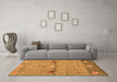 Machine Washable Abstract Orange Contemporary Area Rugs in a Living Room, wshcon2847org