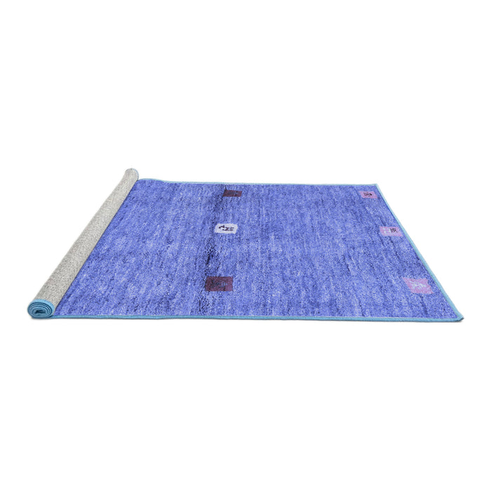 Sideview of Machine Washable Abstract Blue Contemporary Rug, wshcon2847blu