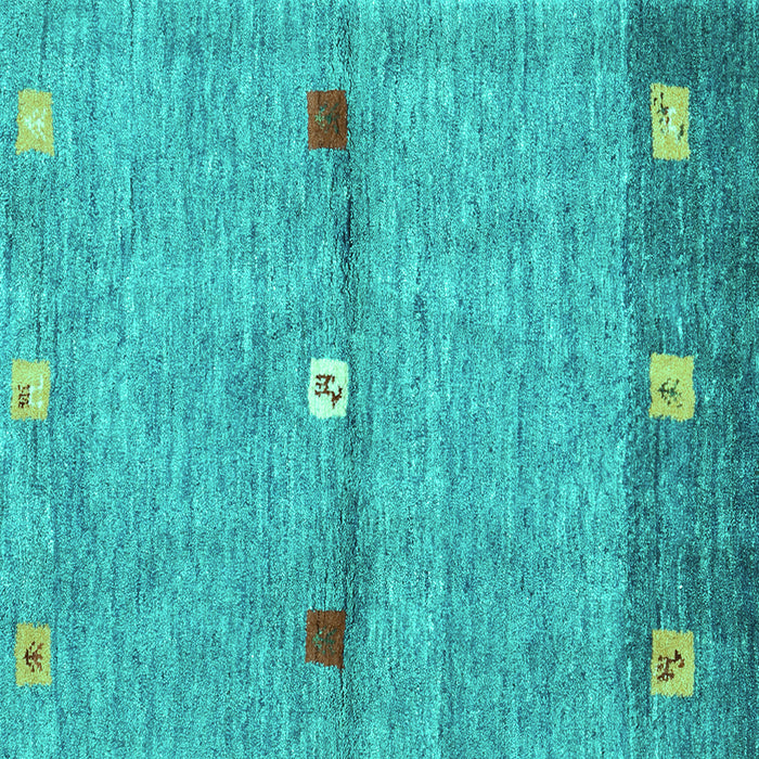 Square Machine Washable Abstract Turquoise Contemporary Area Rugs, wshcon2847turq