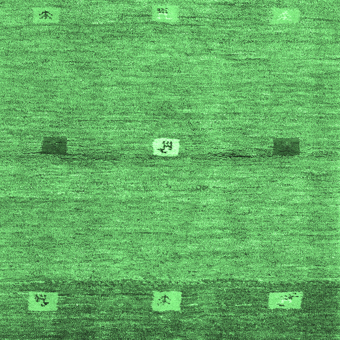 Square Abstract Emerald Green Contemporary Rug, con2847emgrn