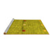 Sideview of Machine Washable Abstract Yellow Contemporary Rug, wshcon2847yw