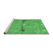 Sideview of Machine Washable Abstract Emerald Green Contemporary Area Rugs, wshcon2847emgrn