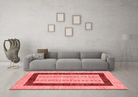 Machine Washable Solid Red Modern Rug, wshcon2848red