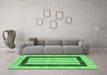 Machine Washable Solid Emerald Green Modern Area Rugs in a Living Room,, wshcon2848emgrn