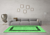 Machine Washable Solid Emerald Green Modern Rug, wshcon2848emgrn