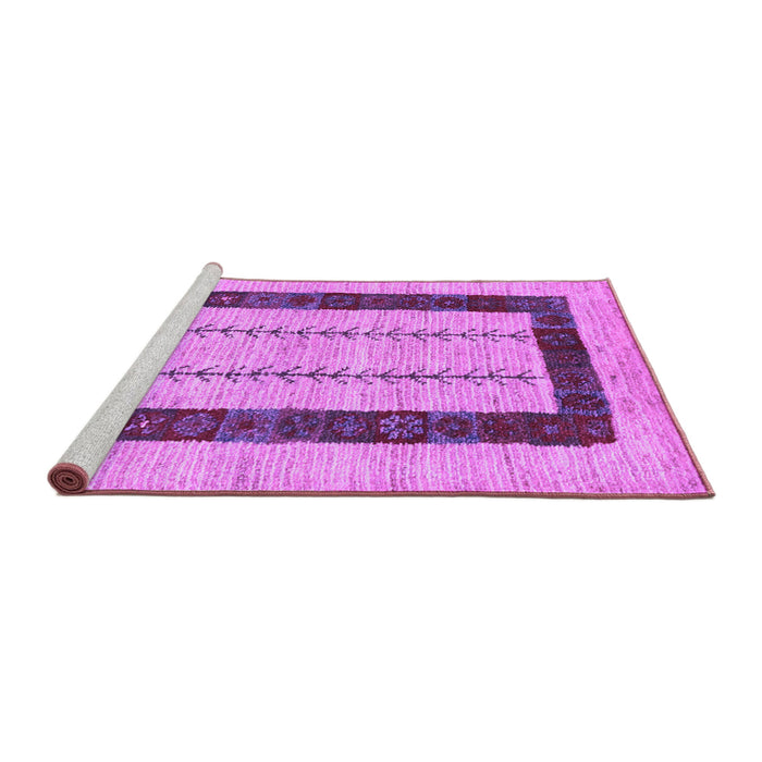 Sideview of Machine Washable Solid Purple Modern Area Rugs, wshcon2848pur