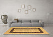 Machine Washable Solid Brown Modern Rug in a Living Room,, wshcon2848brn