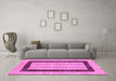 Machine Washable Solid Pink Modern Rug in a Living Room, wshcon2848pnk