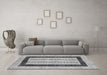 Machine Washable Solid Gray Modern Rug in a Living Room,, wshcon2848gry